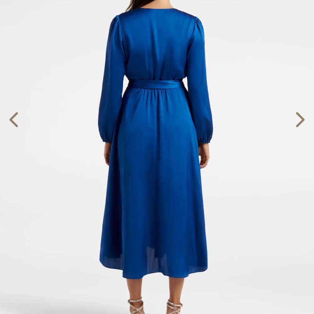 Ever New  🇦🇺 Blue Satin Wrap Dress - Picture 4 of 15